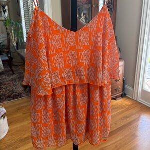 Bright orange spaghetti strap blouse size S by Fab’rik.